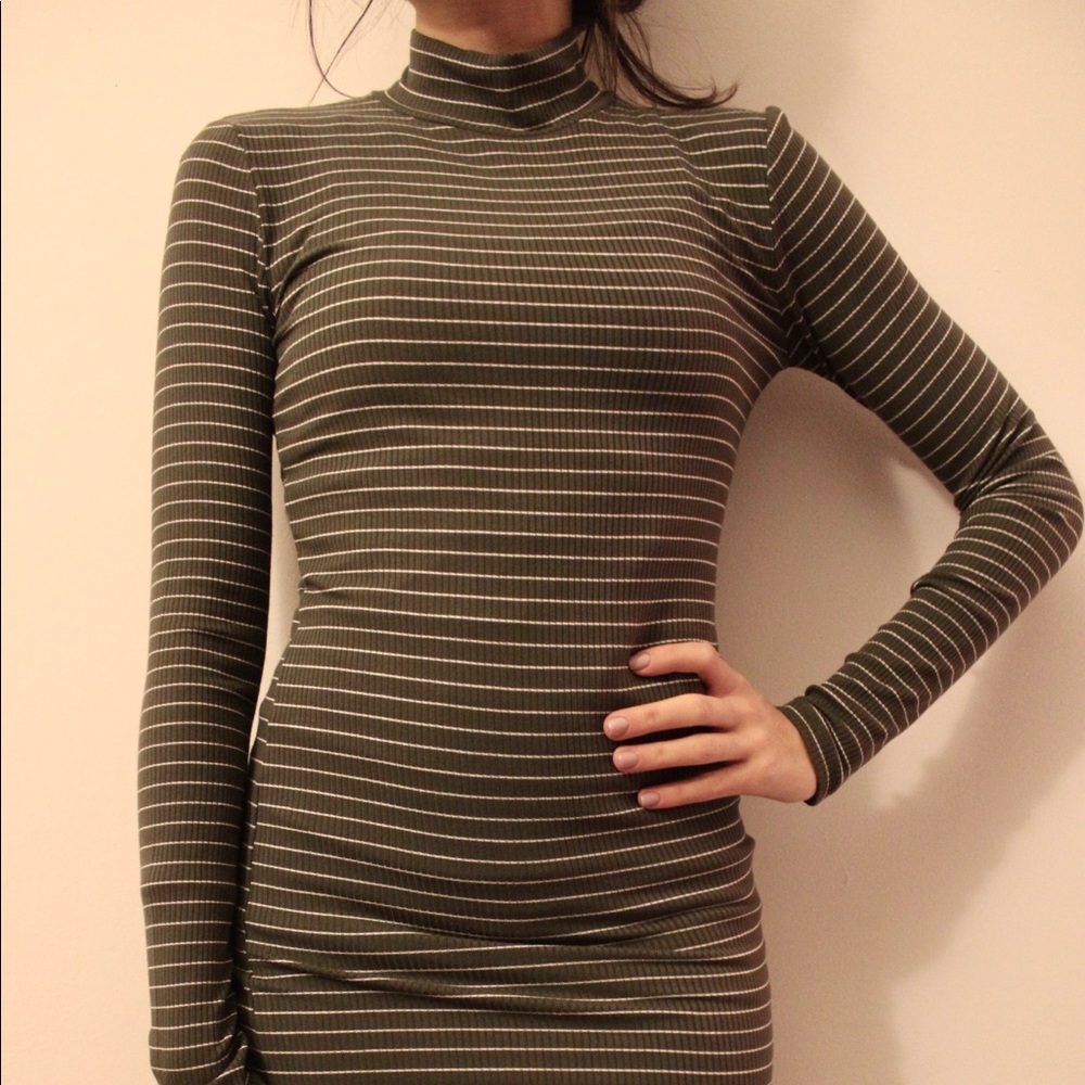 Body con dress with mock neck